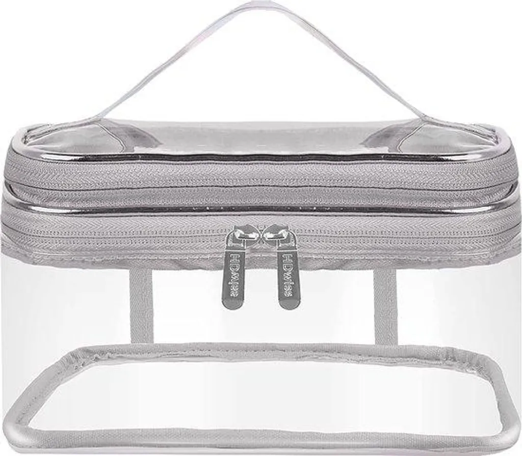 Trousse transparente imperméable argentée : finissez-en avec le bazar