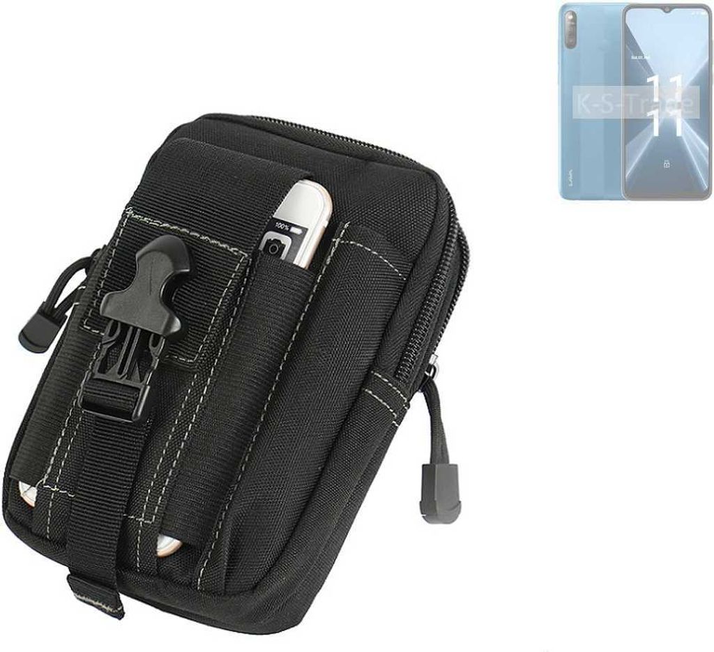 K-S-Trade Gürtel Tasche kompatibel mit Lava X2 Gürteltasche Holster Schutz Hülle Handy Hülle Smartphone outdoor Handy-Hülle schwarz Zusatzfächer