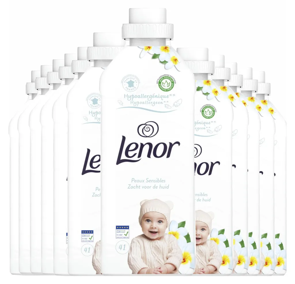 Adoucissant Lenor Sensitive Anti-Irritation Linge Doux Lot Économique
