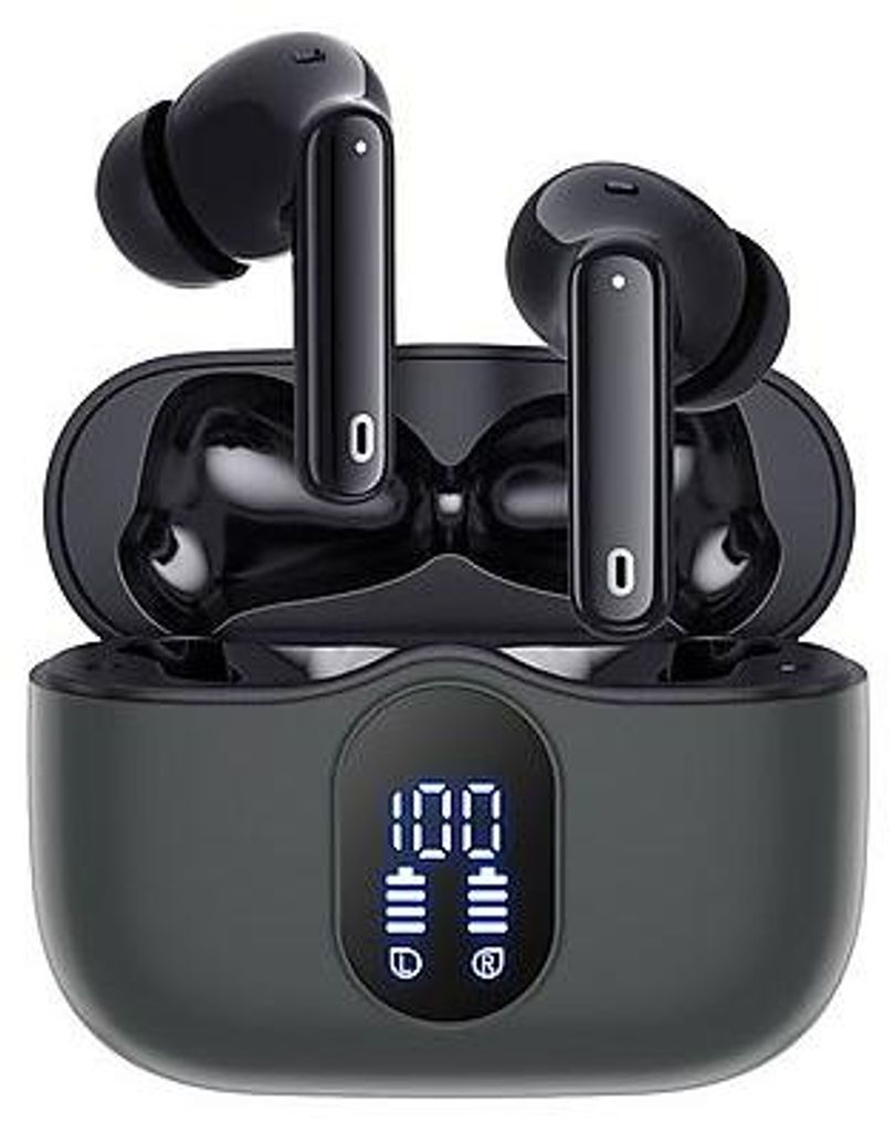 Siltcon SoundWave Pro 1 Bluetooth Kopfhörer Schwarz – In Ear Earbuds mit ANC ENC, Bluetooth 5.3, 40h Akku, LED Case & Mikrofon
