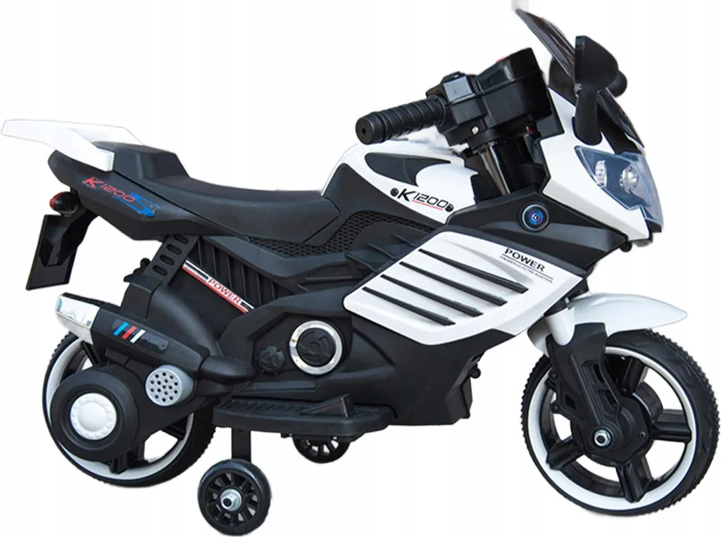 Moto électrique enfants K1500 Blanc Ekspand avec phares LED intégrés - 3