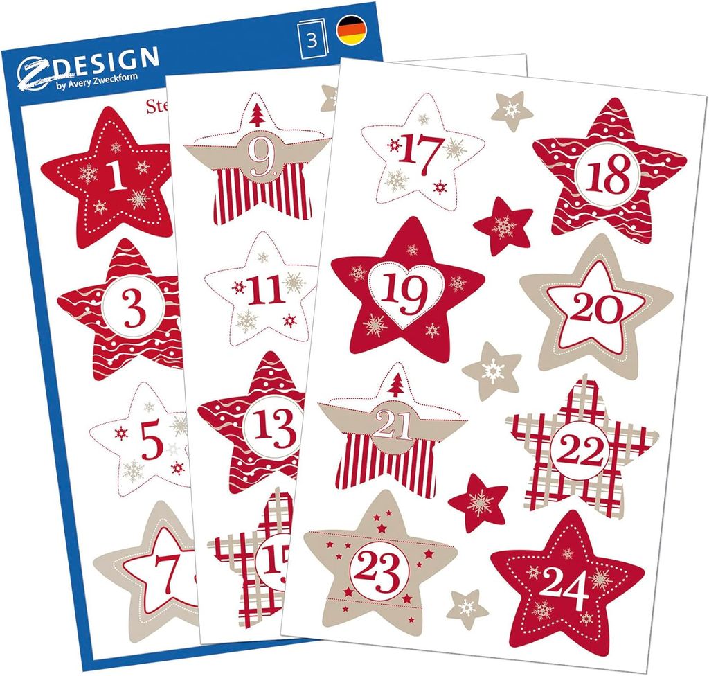 Avery Zweckform ZDesign Stickers Calendrier de l'Avent Image du produit 