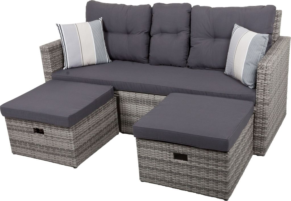 Garden Pleasure Loungesofa Valetta, hellgrau Kunststoff, Produktbild 
