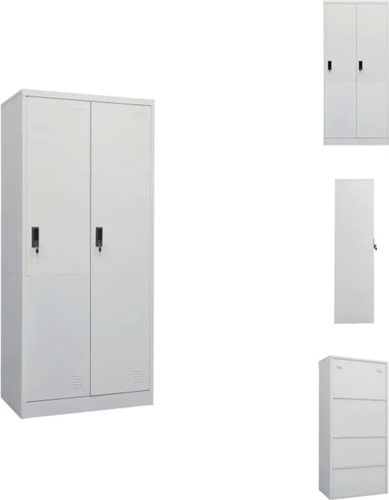 Armoire de rangement en acier gris clair 80 cm - Structure renforcée