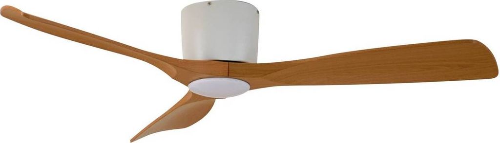 Lucande Smart LED-Deckenventilator Moneno, weiß/holz, Tuya