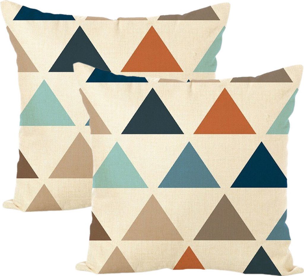 Kissenbezüge 45 Cm X 45 Cm, 2er-Set, Geometrischer Dekorativer Boho-Kissenbezug, Beige Leinen-Kissenbezug Für Sofa, Schlafzimmer, Zuhause, Terras...