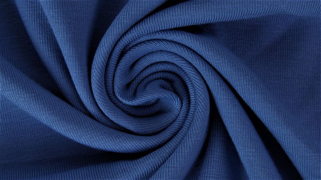 French Terry Tayler Azurblau, Uni 250 g/m², Sommersweat angeraut glatt/fein, 50 cm, Meterware