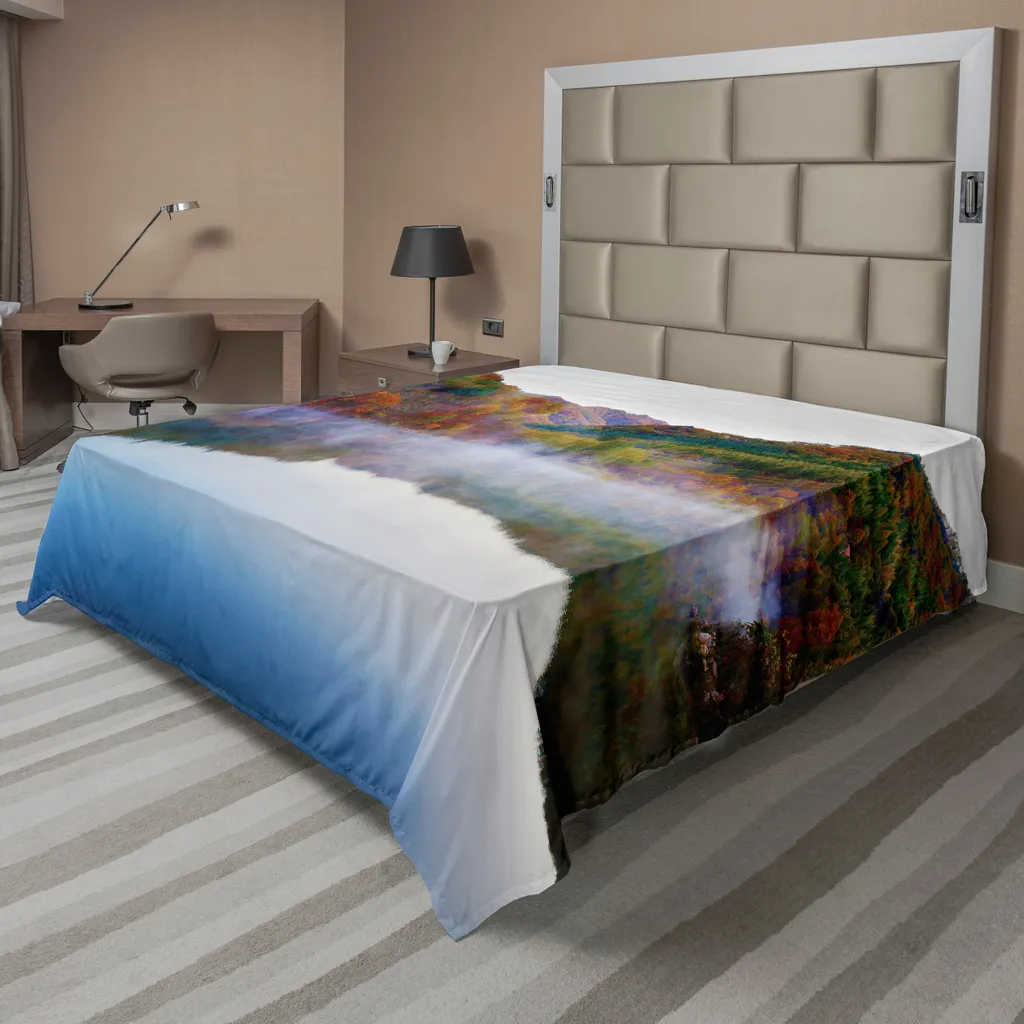 Lenzuolo Decorativo ABAKUHAUS 275x260 Montagna e Lago Autunno