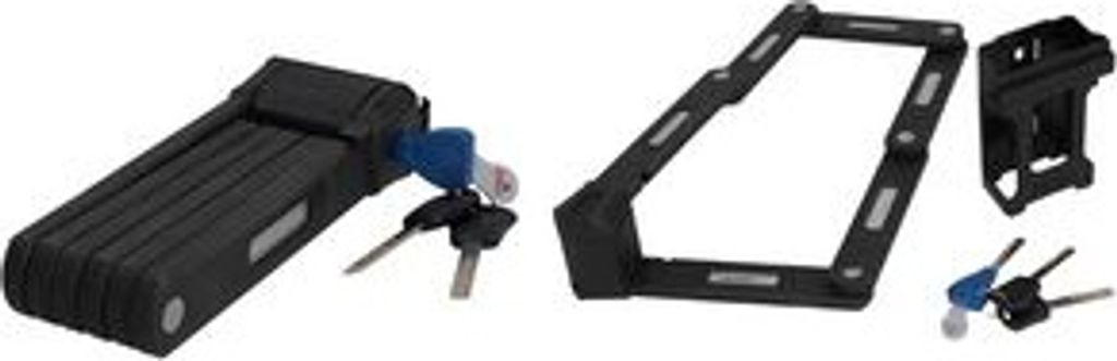 Lot De 2 Antivols Pliables FISCHER Protec FK 85 Pour Vélo - Avec Support De Fixation, Longueur 85 Cm, Noir