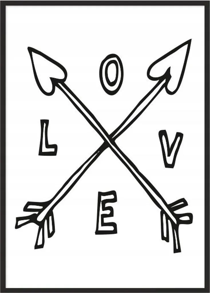 Quadro Moderno 53x73 San Valentino - Poster d'Amore Incorniciato P987
