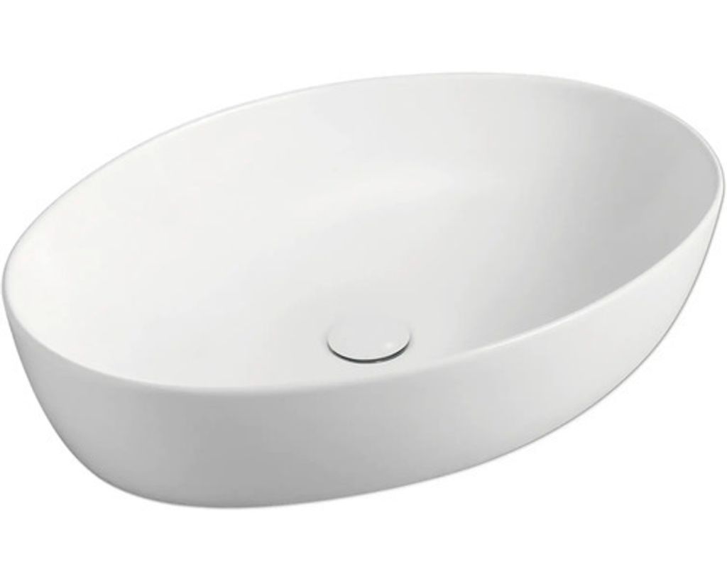 Jungborn Aufsatzwaschtisch KALEN 62,5 x 42 cm weiß glänzend Produktbild 