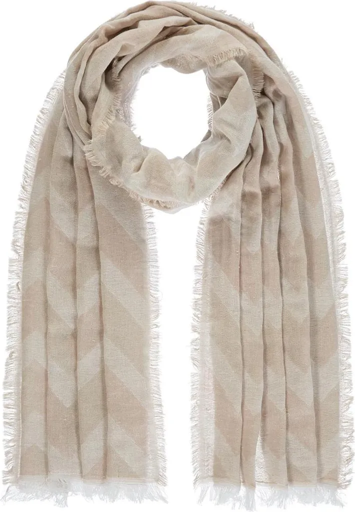 Sciarpa Leggera Beige Zig Zag Passigatti - Praticità e Stile Uomo