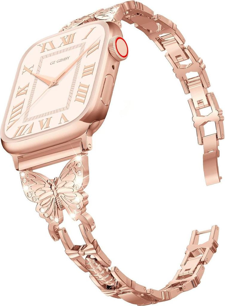 Eko, Armband für Apple Watch 38/40/41mm Edelstahl Butterfly, Rosa