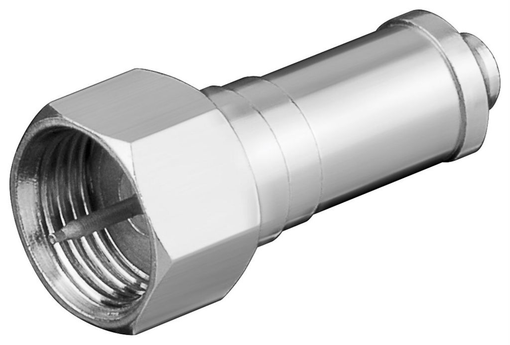 Goobay Abschlusswiderstand F, 75 Ohm mit DC-Block - Abschlusswiderstand mit F-Anschluss aus Zink