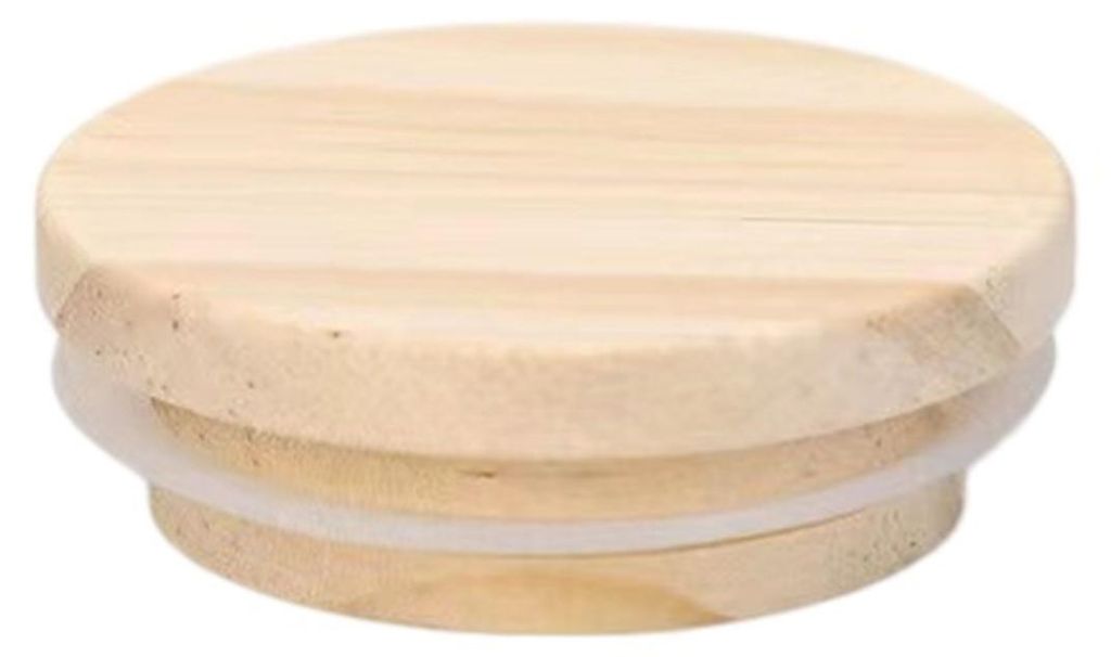 Runder Bambusdeckel für Gläser, Becher, luftdichter Holzdeckel für Dosen, Teedosen und Aromaflaschen, lebensmittelecht, auslaufsicher, wiederver...