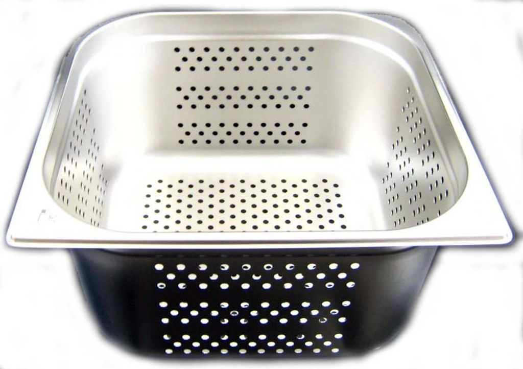 AcMax GN 2/3 Gastronormbehälter GN-Behälter Edelstahl 12,5 Liter tief 200mm gelocht