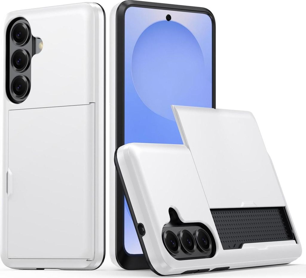 Mobigear Card Samsung Galaxy S26 Hülle Hardcase Backcover Stoßfest mit Kartenhalter - Weiß