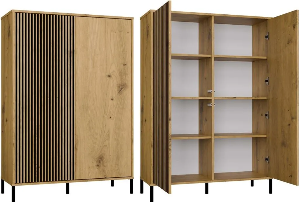 Meuble haut 104 cm ELBA chêne artisanal pour rangement cuisine moderne