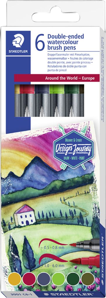 STAEDTLER Doppel-Fasermaler "Europa" 6er Kartonetui