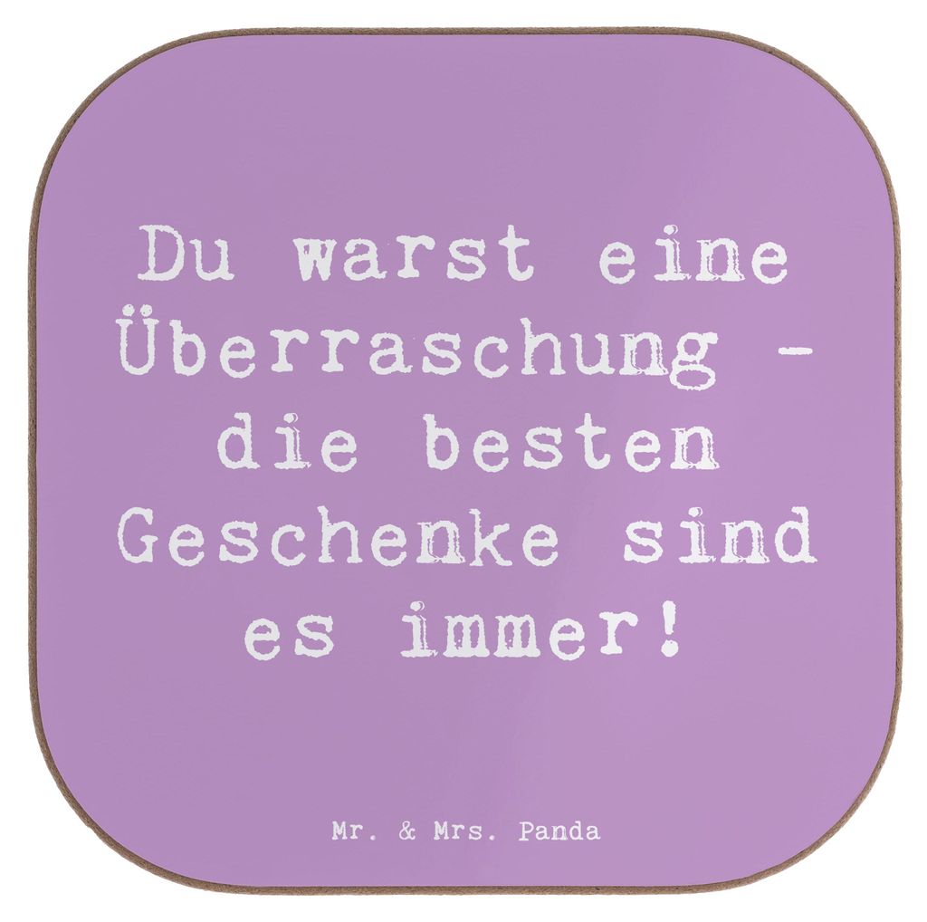 Mr. & Mrs. Panda Holzuntersetzer Spruch Überraschung Adoptivkind - Lavendeltraum - Geschenk, Lächeln, bieruntersetzer, Liebe, Geschenke, Familien...