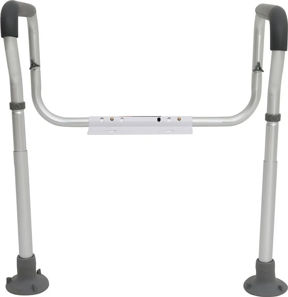 Corrimano di sicurezza per WC, telaio per sedile WC da bagno, larghezza e altezza regolabili, adatto alla maggior parte dei WC, sostiene fino a 136 kg, maniglie per WC con braccioli imbottiti per disabili, anziani e persone con mobilità ridotta. - 9