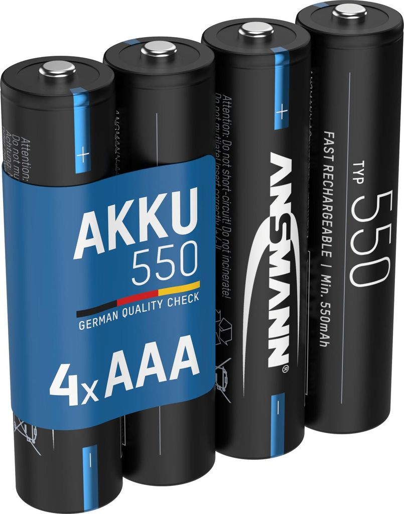 ANSMANN Akku Micro AAA, 550mAh NI-MH 1,2V, 4 Stück