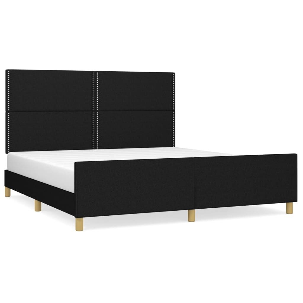 vidaXL Bettgestell ohne Matratze Schwarz 180x200 cm Stoff
