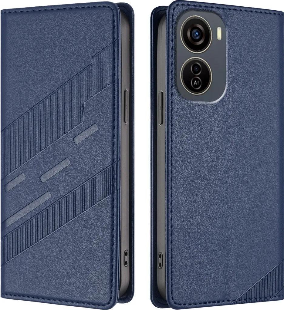 Custodia per ZTE Blade V50 Design 5G, custodia a portafoglio in Finto cuoio con slot per schede e funzione stand Blau