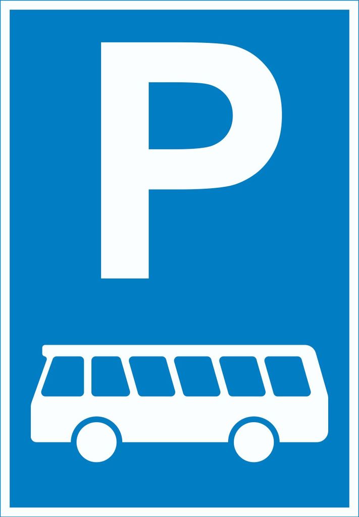 Reisebus Bus Parkplatz Schild A2 Rückseite selbstklebend