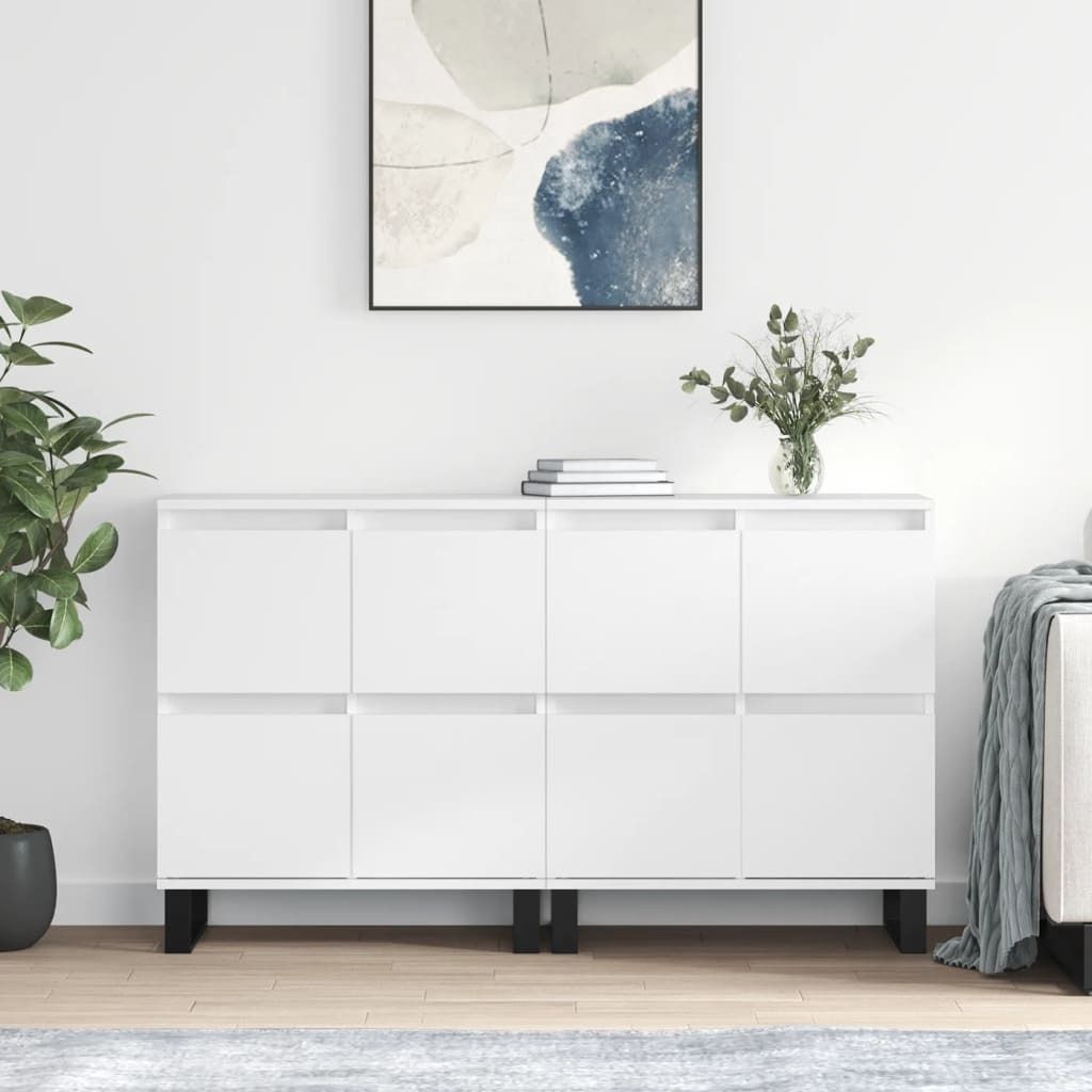 Maison Exclusive - Sideboards 2 Stk. Weiß Holzwerkstoff