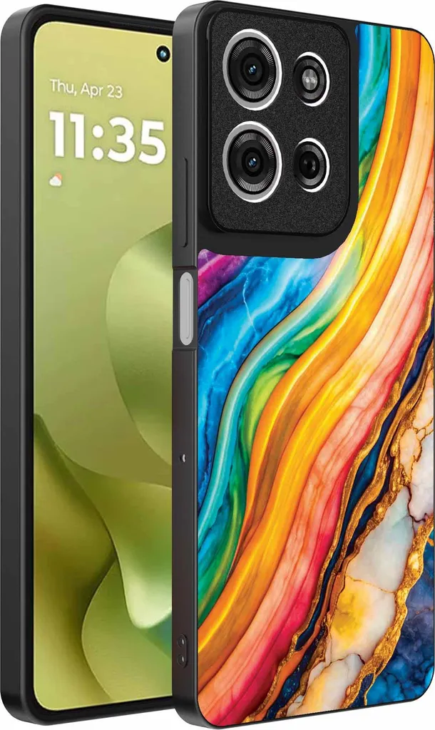 Custodia Regalo Motorola Moto G86 Marmo Oro Arcobaleno Smartphonica