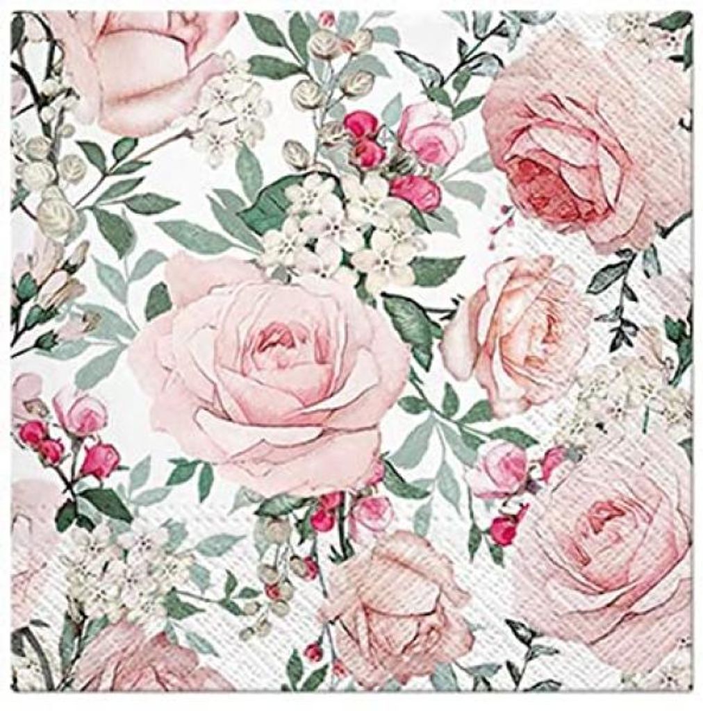 20 Servietten Gorgeous Roses - Wunderschöne Rosen 33x33cm