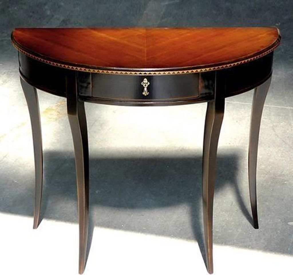 halb runder Konsole Holz Konsolen Telefon Tisch Flur Beistelltische Holz Massiv