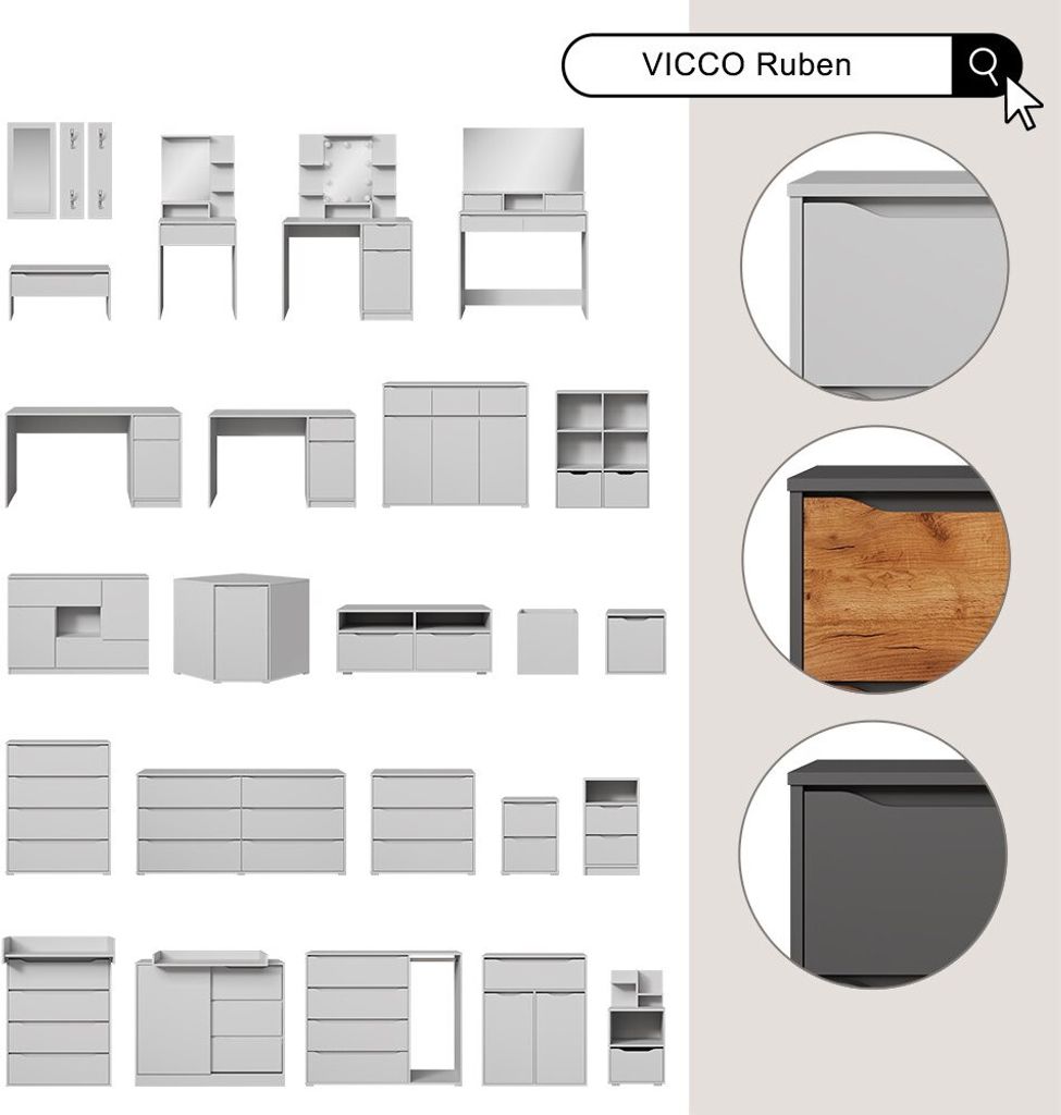 Bureau de 100 cm avec tiroir, adapté comme bureau d'ordinateur, coiffeuse ou table de