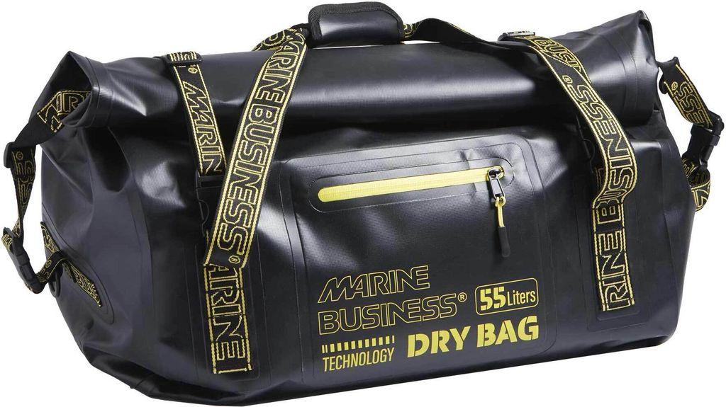 Wasserdichte Reisetasche 55L, Rollverschluss, IPX6 DryBag, Schwarz