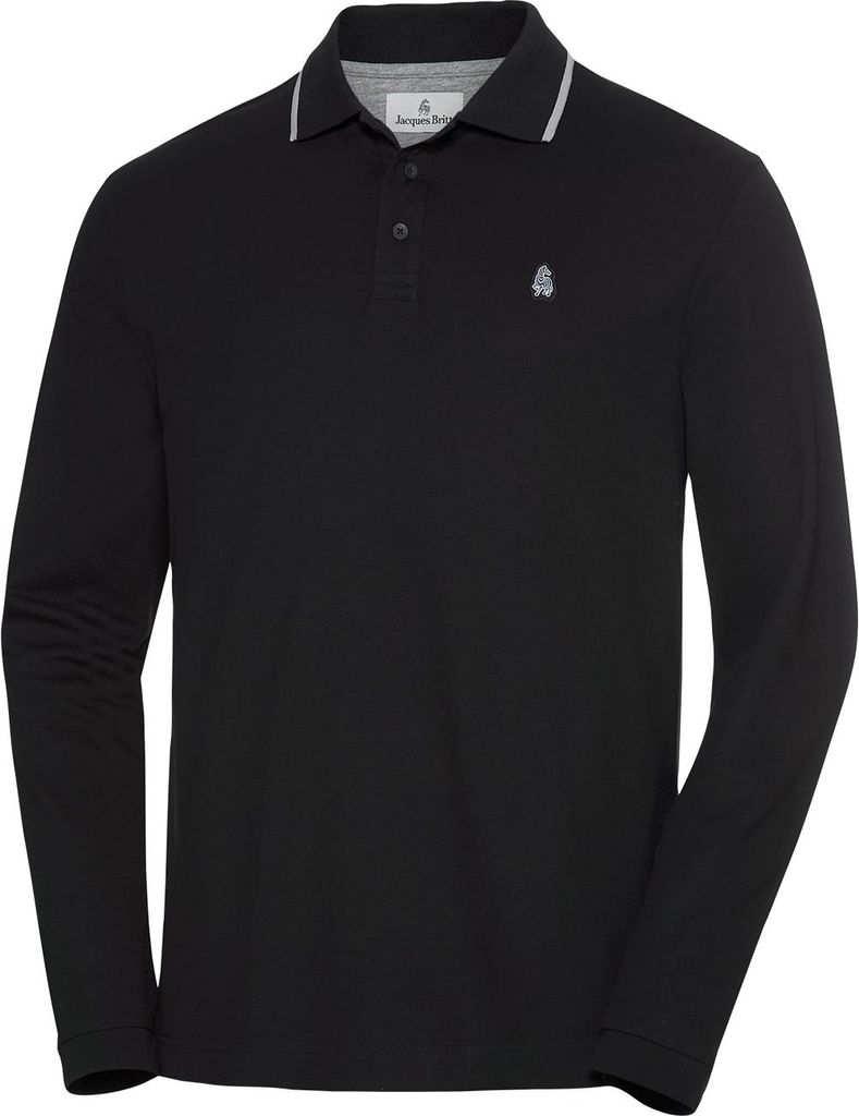 Jacques Britt Herren Poloshirt Piqué langarm, bequem und formstabil