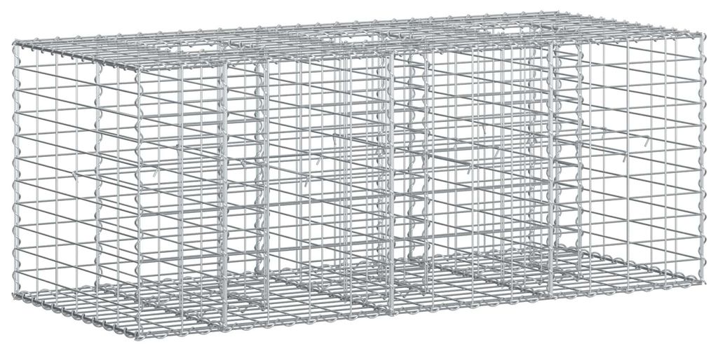 "Neues Produkt" Gabionen Hochbeet - CLORIS - Silber 140x60x55 cm Verzinkter Stahl - Metallzäune V3346