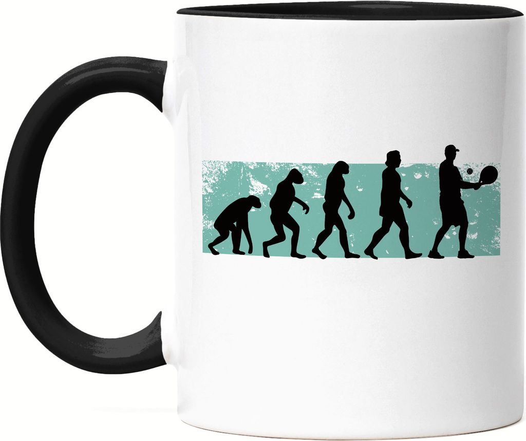 Evolution des Paddleball Tasse Schwarz Padel Tennis Sport Freundin