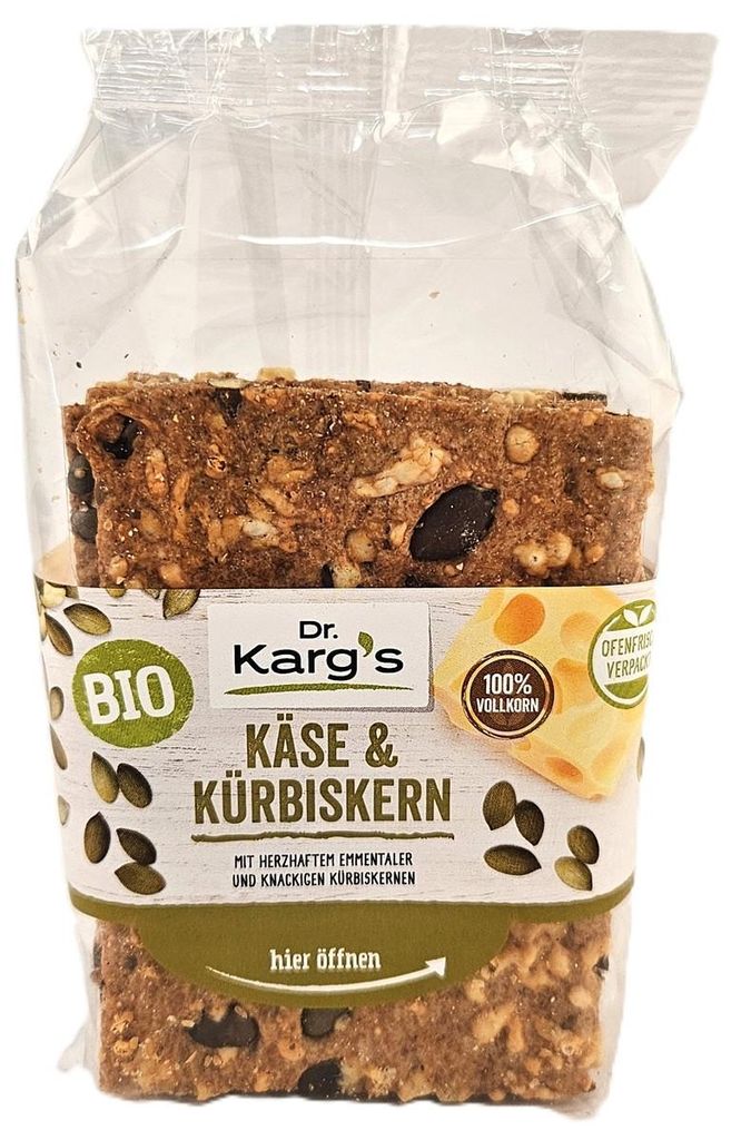 Dr. Kargs Knäckebrot Käse & Kürbiskern 200g - Produktbild 