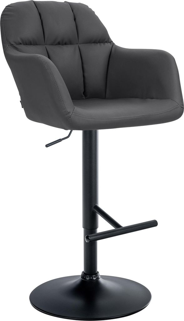 Barhocker TUBEL - Kunstleder Schwarz 57x59x97 cm Schwarz | Barstuhl Höhenverstellbar Mit Lehne Drehbar Tresenhocker Tresenstuhl Kneipenhocker