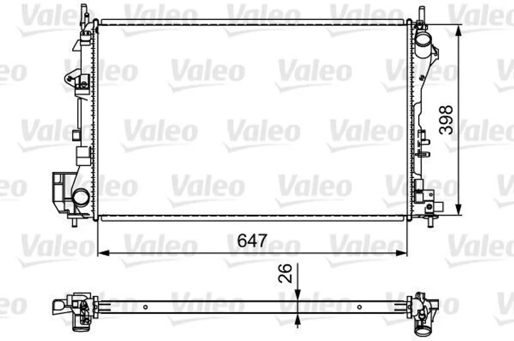Radiateur moteur en aluminium Valeo 732877 haute résistance thermique
