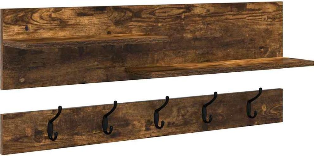 vidaXL Wandmontierter nachttisch Geräucherte Eiche 90 x 15 x 36 cm