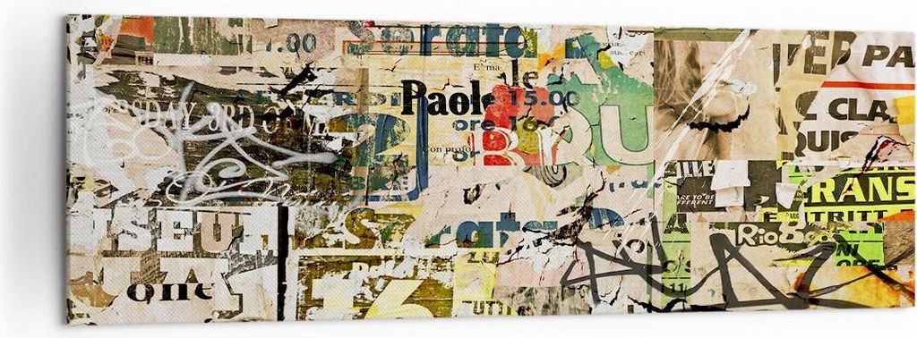 Bild auf Leinwand - Leinwandbild - Graffiti modern - 160x50cm - Wand Bild - Wanddeko - Wandbilder - Leinwanddruck - Bilder - Kunstdruck - Wanddekor...
