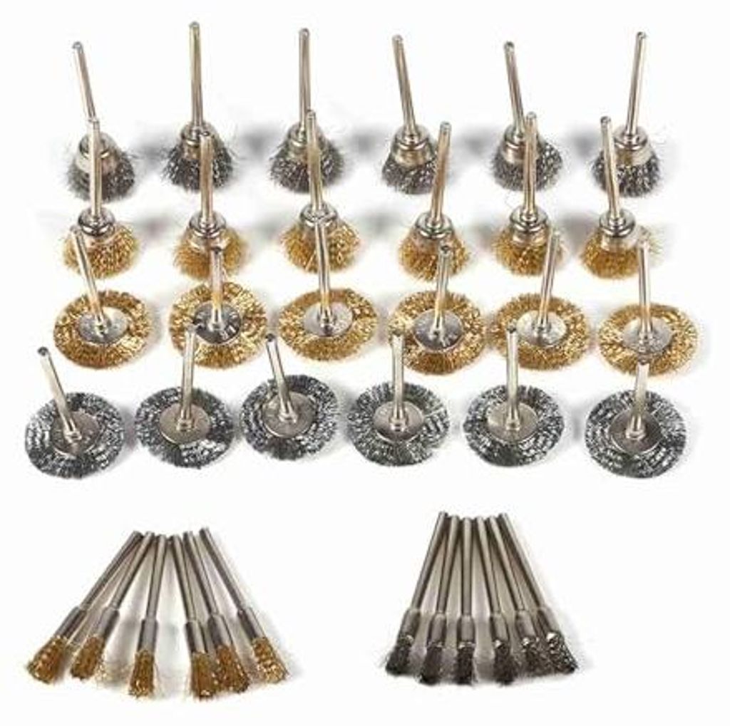 Drahtbürsten Set, Polierbürsten, 36-teilig aus Messing und Produktbild 