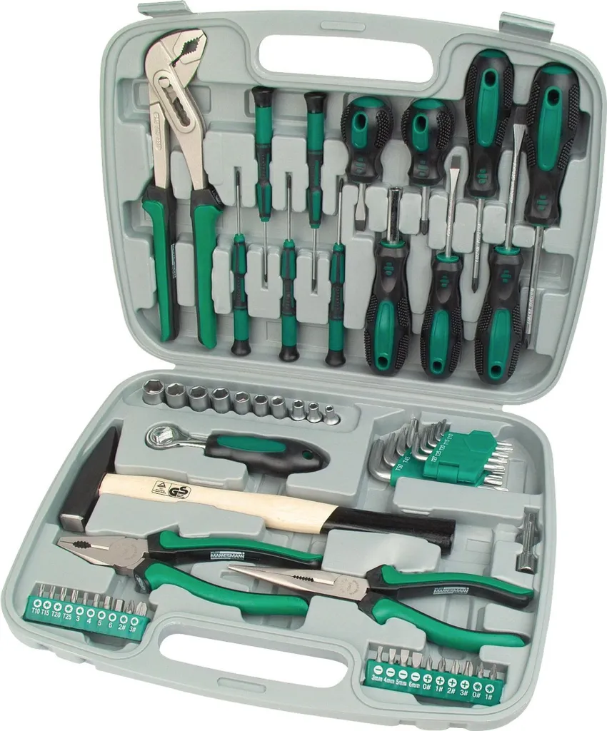 Brüder Mannesmann 29057 Jeu d'outils 57 pièces vert pour bricolage