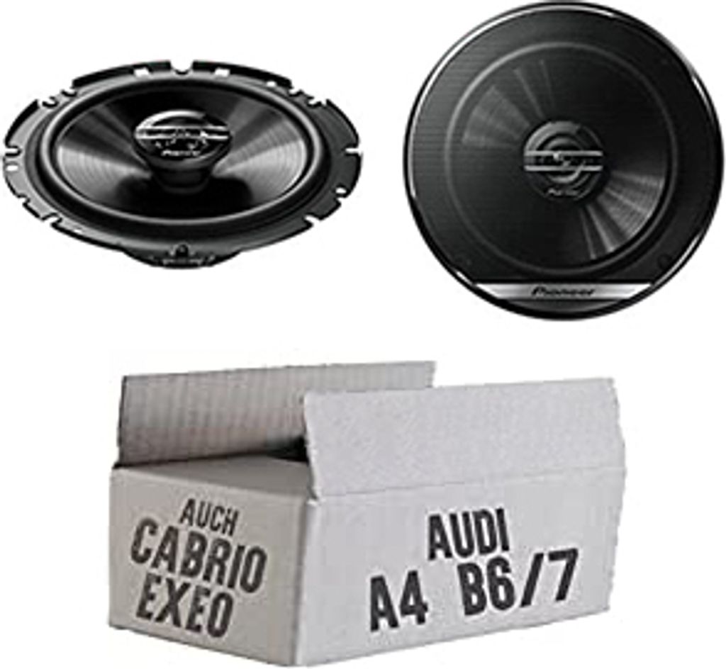Lautsprecher Boxen Pioneer TS-G1720F - 16,5cm 2-Wege Koax Koaxiallautsprecher Auto Einbausatz - Einbauset passend für Audi A4 B6/7 Seat Exeo - jus...