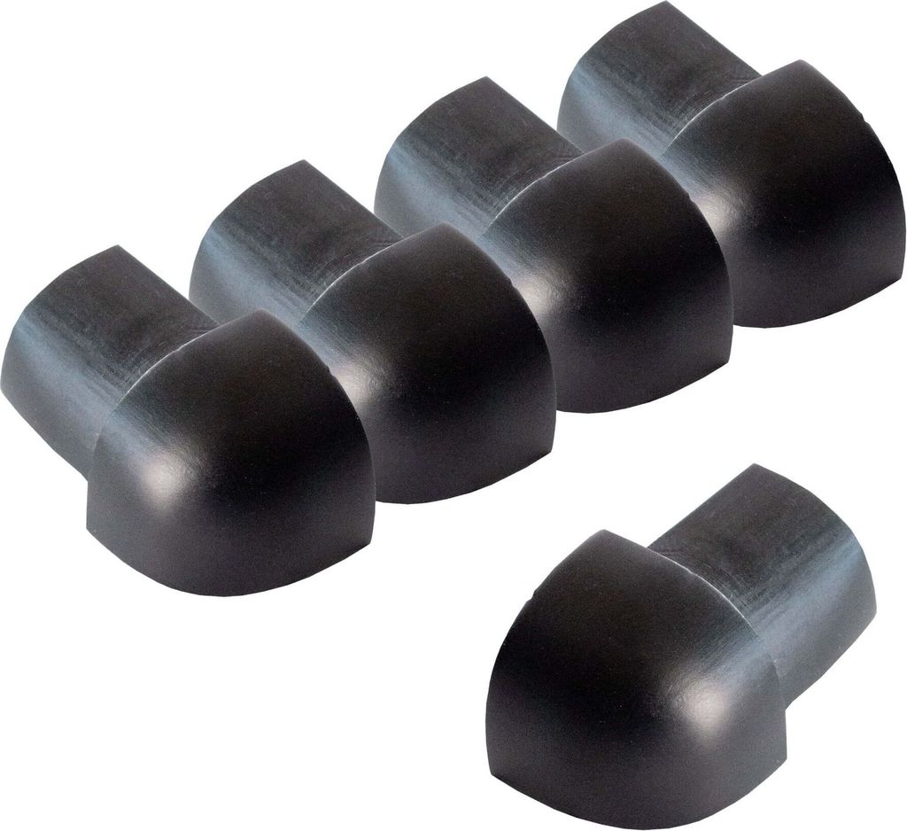 Dalsys 5x Außeneck für Fliesenschiene 12,5mm Aluminium (eloxiert) Viertelkreisprofil Schwarz Fliesenprofil