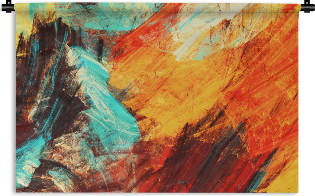MuchoWow Wandteppich Wandbehang Gemälde - Abstrakt - Öl 150x100 cm Tapisserie Dekoration Wandtuch - Waschbar - Tapisserien - Wand-Decke