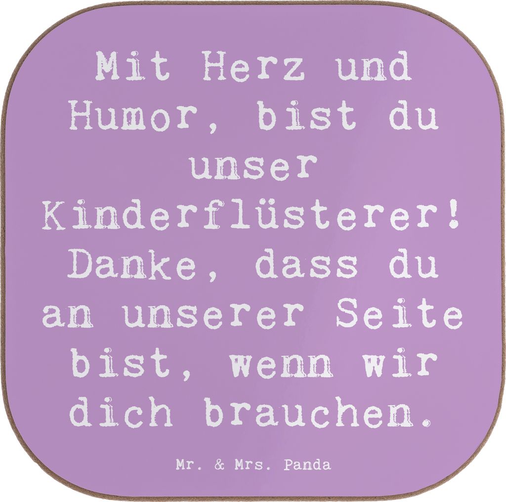 Mr. & Mrs. Panda Untersetzer für Gläser Spruch Baby-Sitter Engelflüsterer - Lavendeltraum - Geschenk, Danke sagen, Tischuntersetzer, Betreuungsp...
