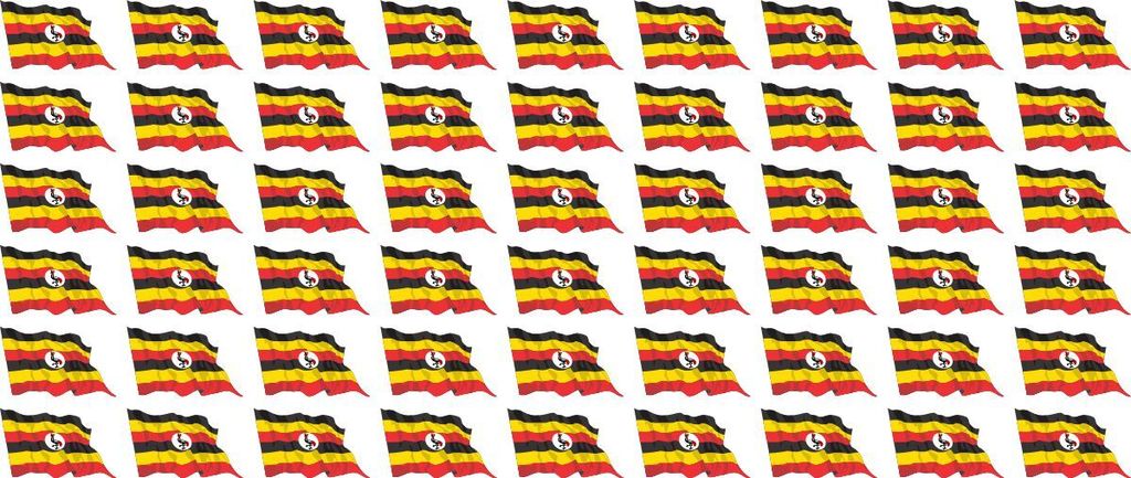 Mini Aufkleber Set - Pack wehend - 20x12mm - selbstklebender Sticker - Uganda - Flagge / Banner / Standarte fürs Auto, Büro, zu Hause und die Sch...